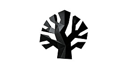 黑色多边形树形抽象图案