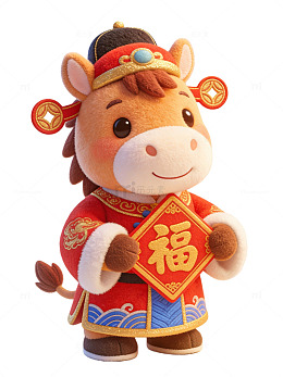卡通牛年吉祥物喜庆中国年