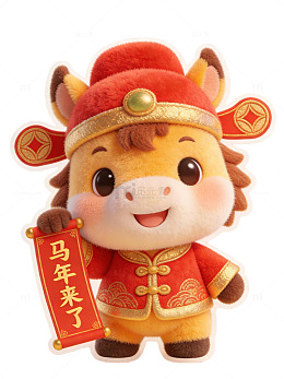 喜庆卡通牛年吉祥物设计