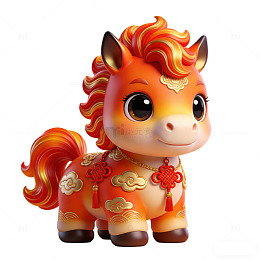 卡通小马吉祥寓意玩具设计