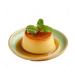 精致甜点焦糖布丁美食摄影