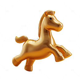 金色小马卡通玩具