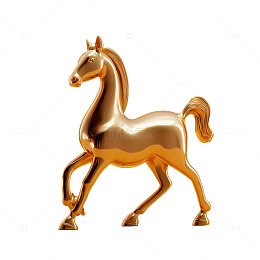 金色炫酷跑马雕塑