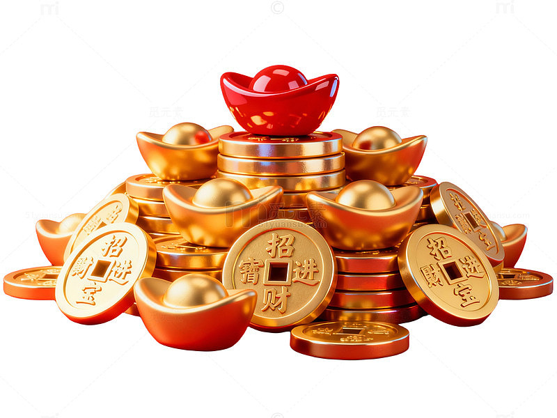 金色元宝招财进宝