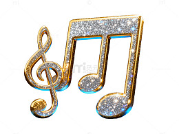 金色闪耀音符光效