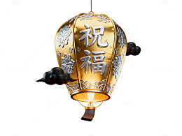 金色灯笼祈福图