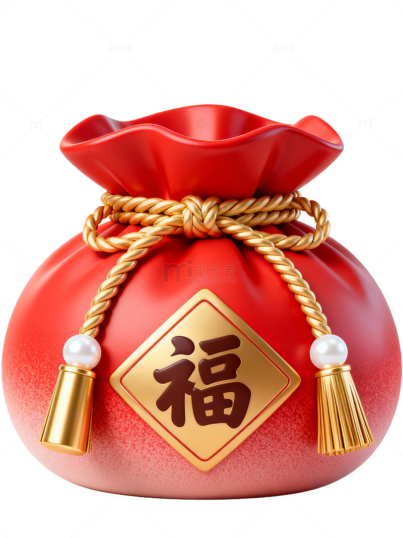 红色福袋新年素材