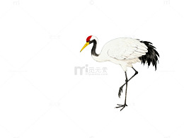 水墨仙鹤栖石图