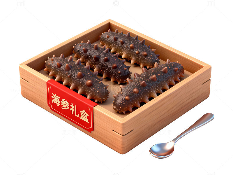 海参礼盒与银勺