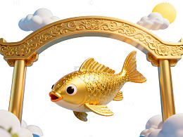 金色鲤鱼跃龙门