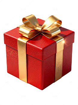 红色礼盒金色丝带