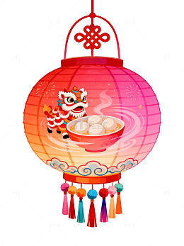 卡通元宵灯笼海报