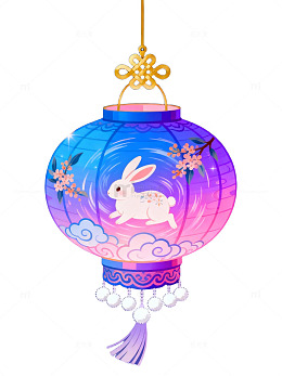 兔子灯笼插画