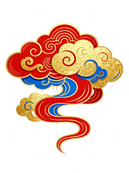 红金蓝云纹图案
