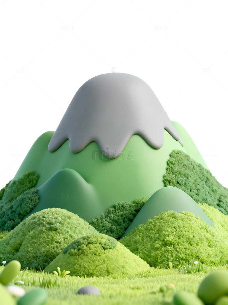 卡通山丘草地场景