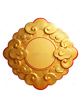 金色祥云纹边框