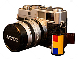 复古相机胶卷特写