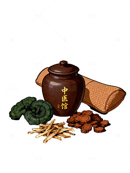 中医馆药材插画