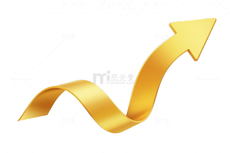 金色上升箭头矢量图标