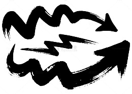 抽象箭头涂鸦风格设计素材