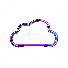 霓虹云形图案设计元素
