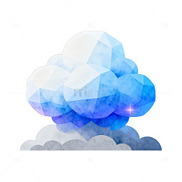 低多边形梦幻云彩插画
