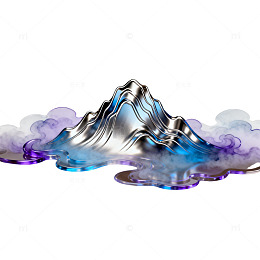 金属质感云雾山峦艺术图像