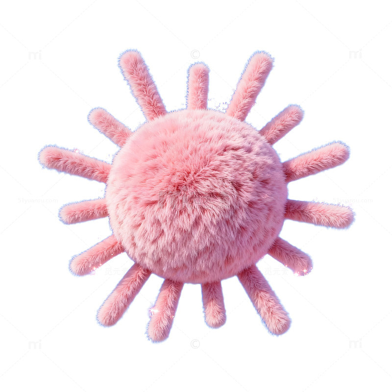 毛绒病毒创意艺术插画