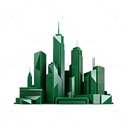 绿意城市建筑艺术海报