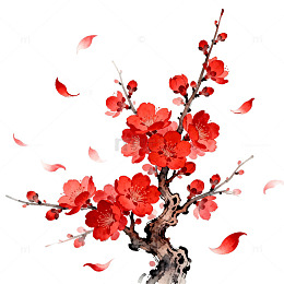 水墨风格梅花图