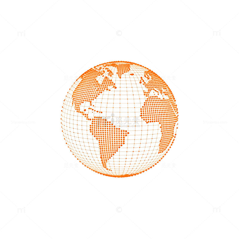 橙色调地球图标设计元素
