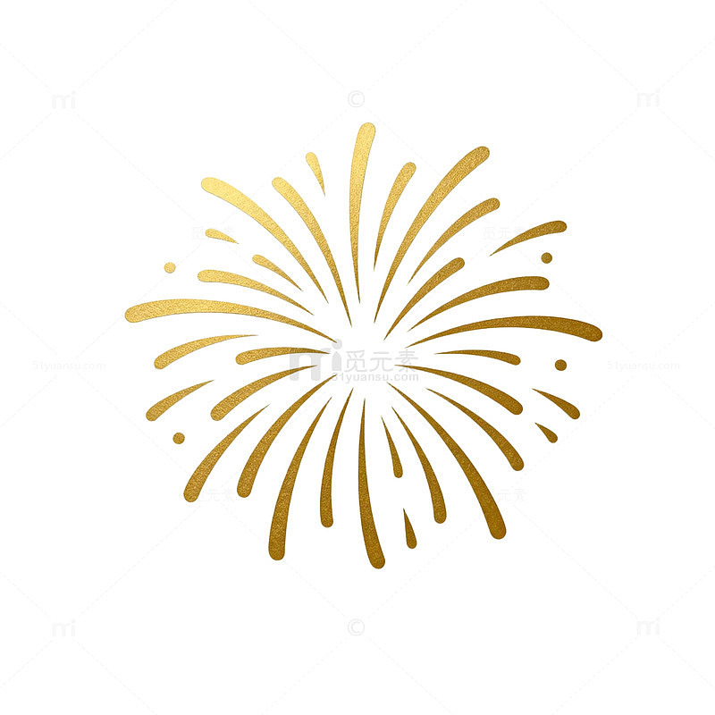 金色烟花图案装饰元素