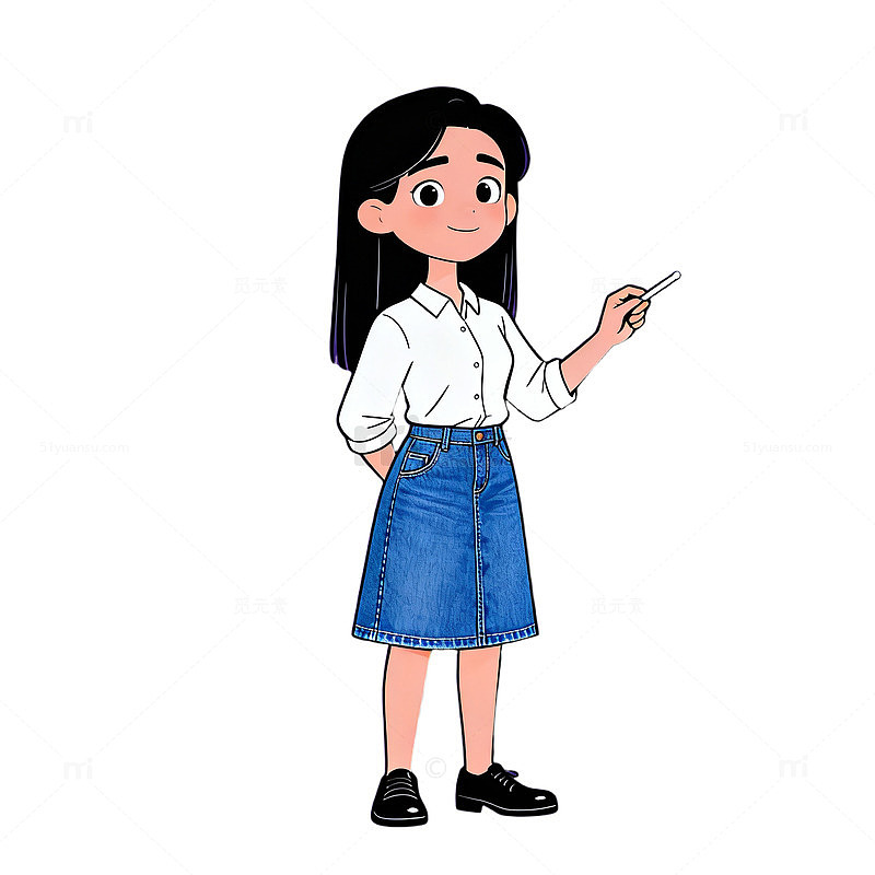 卡通少女魔法棒形象设计