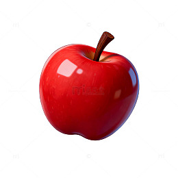 3D渲染红苹果美食插画素材