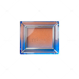 透明玻璃盘橙背景静物摄影