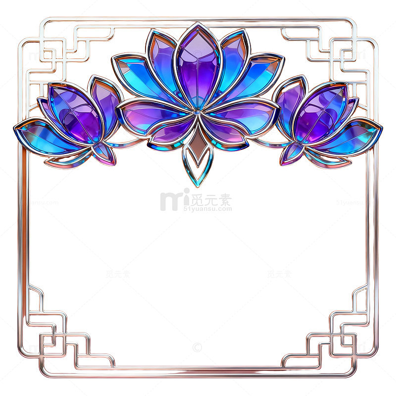 华丽花朵装饰图案设计素材