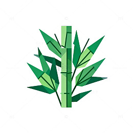 卡通竹子矢量插画