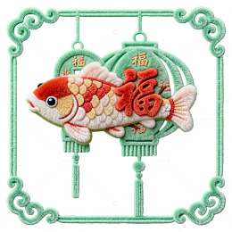 中国风锦鲤挂饰布艺装饰品