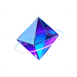 科技风玻璃金字塔霓虹光效图像
