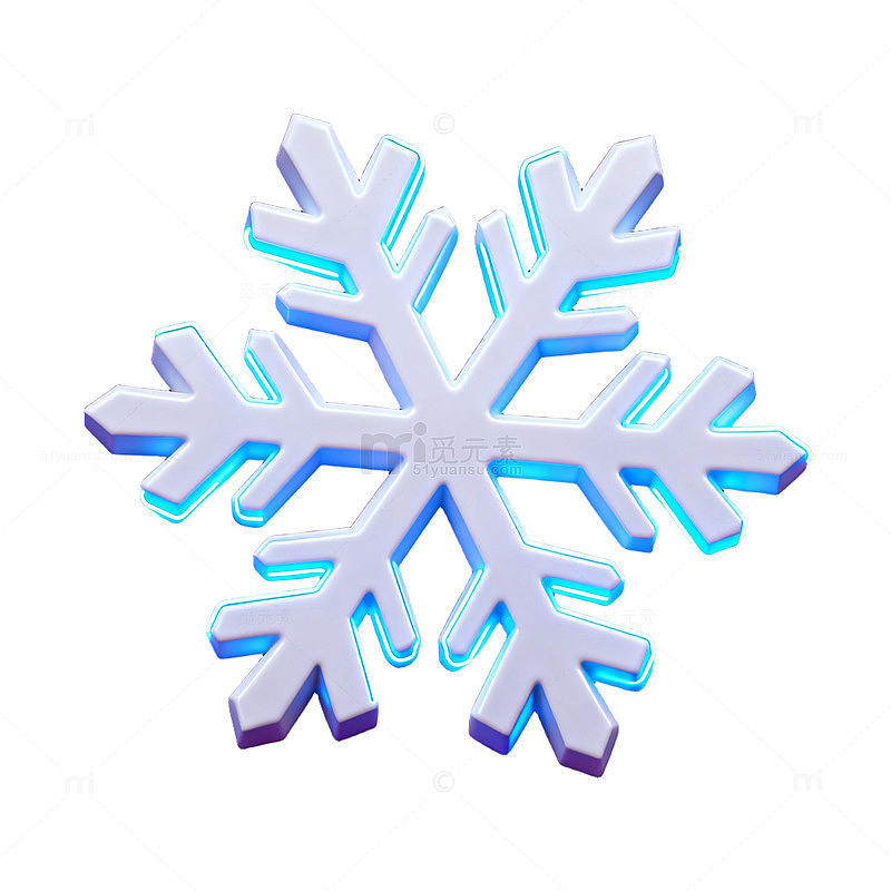 霓虹雪花装饰图案设计元素