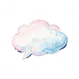 水彩云朵创意插画设计元素
