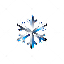 金属质感雪花图标设计素材