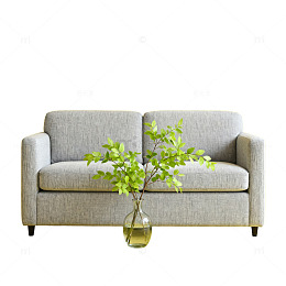 简约灰沙发绿植装饰