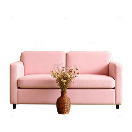简约粉色沙发绿植装饰