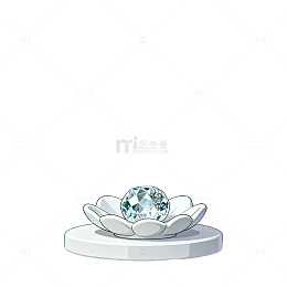 莲花座宝石插画