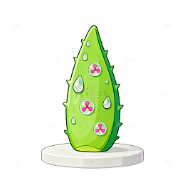 卡通芦荟植物插画素材