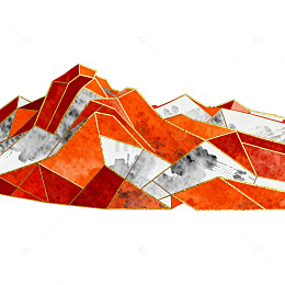 几何山水抽象画