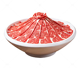 美食牛肉片装盘展示