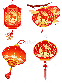 中国传统节日灯笼矢量图素材