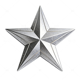 金属质感五角星装饰元素